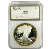 1992-S Silver Eagle PCI PR70