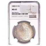 1883-O Morgan Silver Dollar NGC MS63