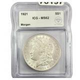 1921 Morgan Silver Dollar ICG MS63