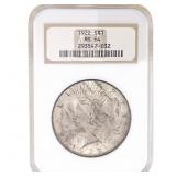 1922 Silver Peace Dollar NGC MS64