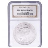 2007 Silver Eagle NGC GEM UNC