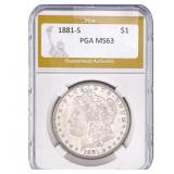 1881-S Morgan Silver Dollar PGA MS63