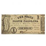 1862 $1 State Of North Carolina Note