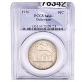 1936 Delaware Half Dollar PCGS MS64