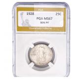 1928 Washington Silver Quarter PGA MS67 80% FH