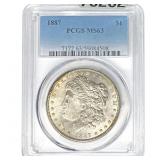 1887 Morgan Silver Dollar PCGS MS63