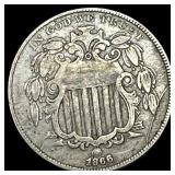 1866 Shield Nickel NEARLY UNCIRCULATED