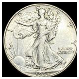 1938-D Silver Walking Liberty Half Dollar ABOUT UN