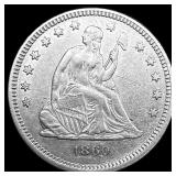 1860 Seated Liberty Quarter CLOSELY UNCIRCULATED