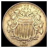 1867 Shield Nickel CLOSELY UNCIRCULATED