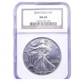 2004 Silver Eagle NGC MS69