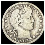 1905-S Silver Barber Quarter NICELY CIRCULATED