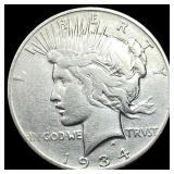 1934 Peace Silver Dollar NEARLY UNCIRCULATED