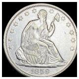 1859-O Silver Half Dollar ABOUT UNCIRCULATED