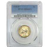 1945-S Jefferson Nickel PCGS MS66 FS