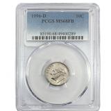1996-D Roosevelt Dime PCGS MS68 FB