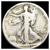1921-S Silver Walking Liberty Half Dollar NICELY C