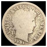 1904-S Silver Barber Dime NICELY CIRCULATED