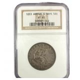 1853 Seated Liberty Half Dollar NGC XF40 Arrows&Ra