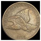 1858 Copper-Nickel Flying Eagle Cent NEARLY UNCIRC