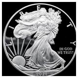 2021-W Silver American Eagle Proof $1 GEM PROOF