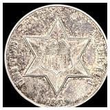 1861 Silver Three-Cent Piece LIGHTLY CIRCULATED