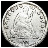 1891-S Silver Seated Liberty Quarter LIGHTLY  CIR