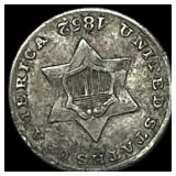 1852 Silver Three-Cent Piece NEARLY  UNCIRCULATED