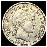 1916 Silver Barber Dime CHOICE AU