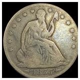1855-O Silver Seated Liberty Half Dollar NICELY CI