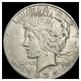 1934-S Silver Peace Dollar NEARLY UNCIRCULATED