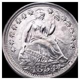 1854 Arrows Seated Liberty Half Dime CLOSELY  UNC