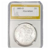 1885-O Morgan Silver Dollar PGA MS64