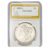 1890-S Morgan Silver Dollar PGA MS63