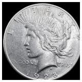 1928-S Silver Peace Dollar CLOSELY UNCIRCULATED