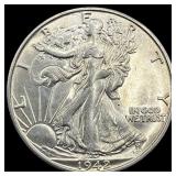 1942-S Silver Walking Liberty Half Dollar UNCIRCUL