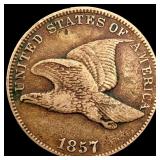 1857 Copper-Nickel Flying Eagle Cent ABOUT UNCIRCU