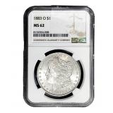 1883-O Morgan Silver Dollar NGC MS62