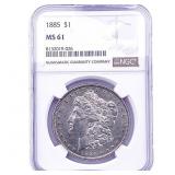 1885 Morgan Silver Dollar NGC MS61