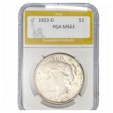 1923-D Silver Peace Dollar PGA MS63