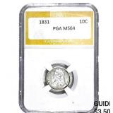 1831 Capped Bust Dime PGA MS64