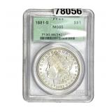1881-S Morgan Silver Dollar PCGS MS65