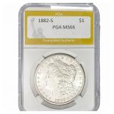 1882-S Morgan Silver Dollar PGA MS66