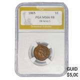 1865 Indian Head Cent PGA MS66 RB Fancy 5