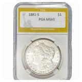 1881-S Morgan Silver Dollar PGA MS65