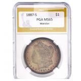 1887-S Morgan Silver Dollar PGA MS65 Monster