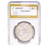 1878 8TF Morgan Silver Dollar PGA MS64