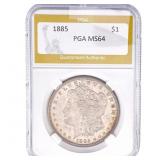 1885 Morgan Silver Dollar PGA MS64