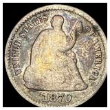 1870 Silver Half Dime NICELY CIRCULATED