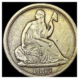 1837 Silver Half Dime No Stars CHOICE AU